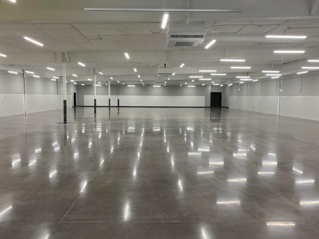 An active construction site with materials and structures in progress.